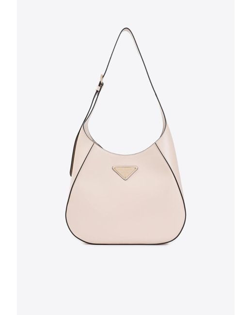 Prada Calf Leather Hobo Bag in Pink Lyst