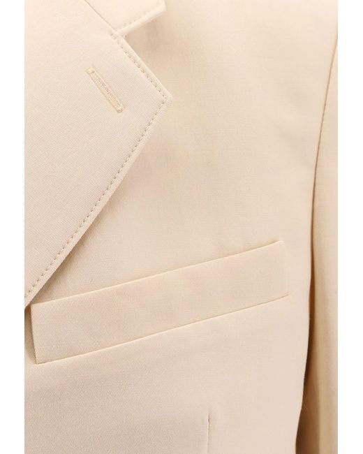 Lemaire Natural Single-Breasted Buttoned Blazer