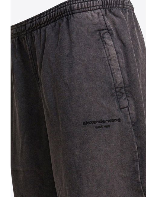 Alexander Wang Gray Articulated-Leg Faded Track-Pants