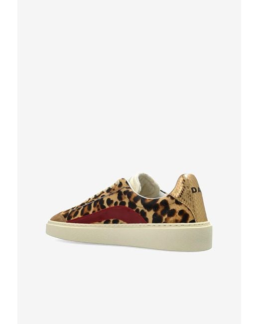 DSquared² Brown Rider Leopard Print Sneakers