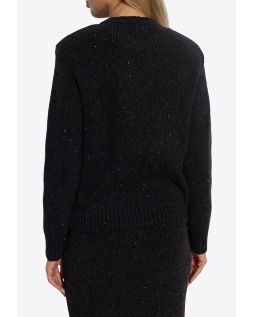 Bottega Veneta Black Wool Tailored Sweater