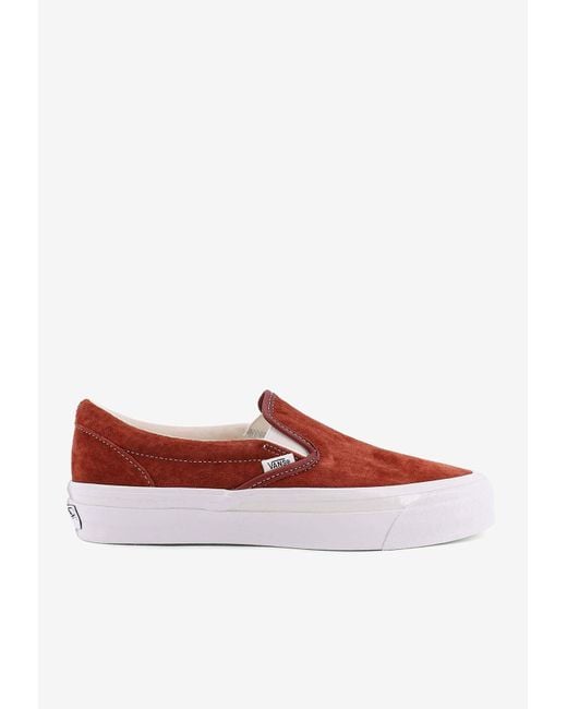 Vans Red Classic 98 Slip-On Suede Sneakers for men