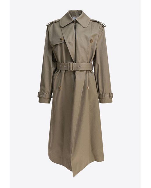 Alexander McQueen Natural Buttoned Trench Coat