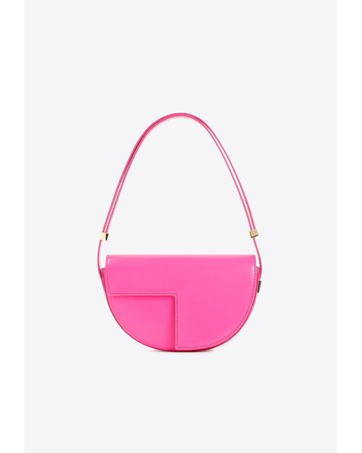 Patou Pink Le Petit Nappa Leather Shoulder Bag