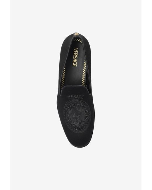 Versace Black Barocco Medusa Loafers for men