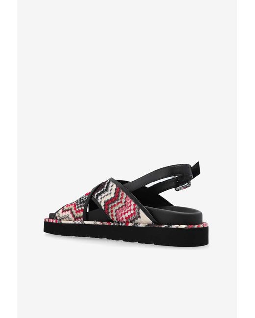 Missoni White Patterned Buckled Sandals