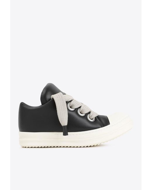 Rick Owens Black Jumbo Lace Padded Low-top Sneakers