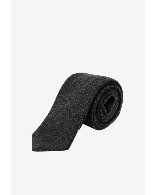 NICKY MILANO Black Pointed-Tip Wool Tie for men