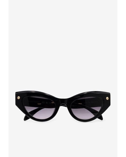 Alexander McQueen Black Stud Cat-Eye Sunglasses
