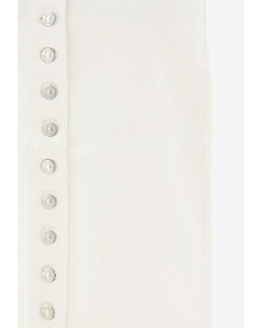 Courreges White Multiflex Buttoned Denim Skirt