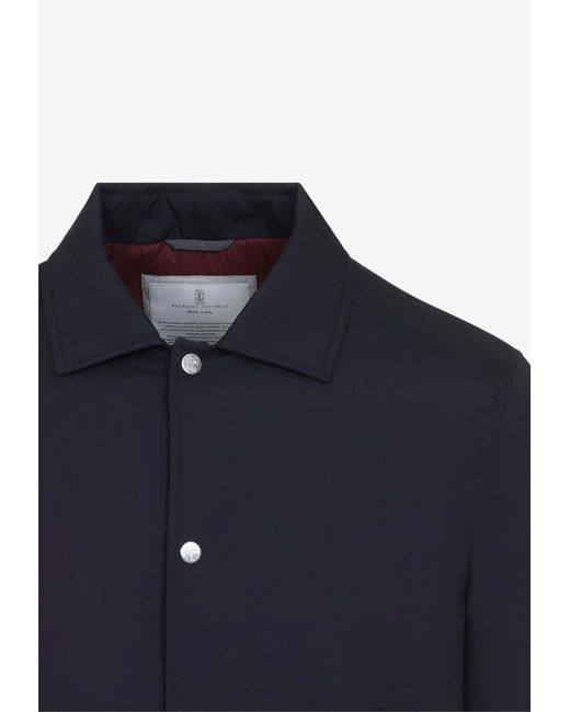 Brunello Cucinelli Blue Water-Resistant Technical Jacket for men