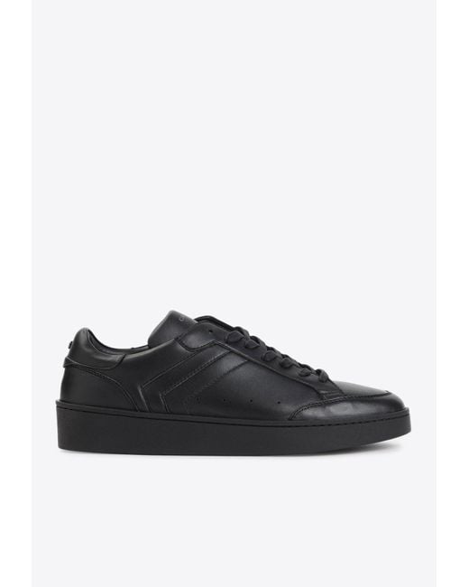 Canali Black Low-Top Leather Sneakers for men