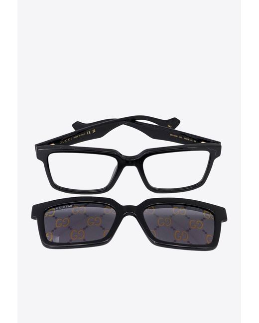 Gucci Gray Square All-Over Logo Sunglasses for men