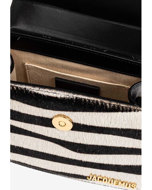Jacquemus Blue The Medium Chiquito Zebra Print Top Handle Bag