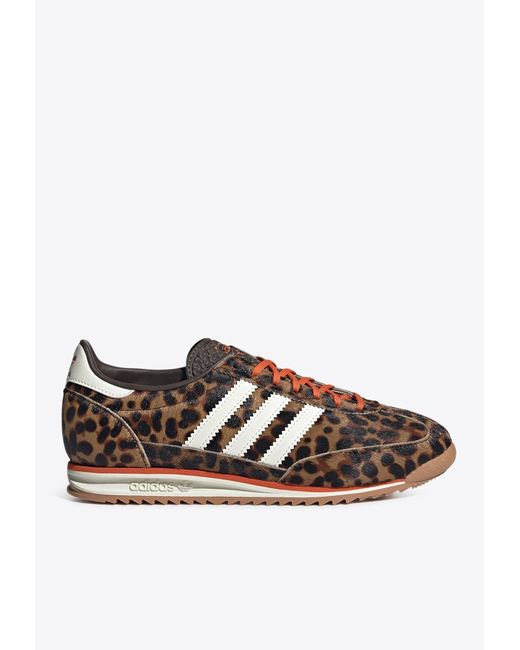 Adidas Originals Brown Sl 72 Og Leopard Print Sneakers