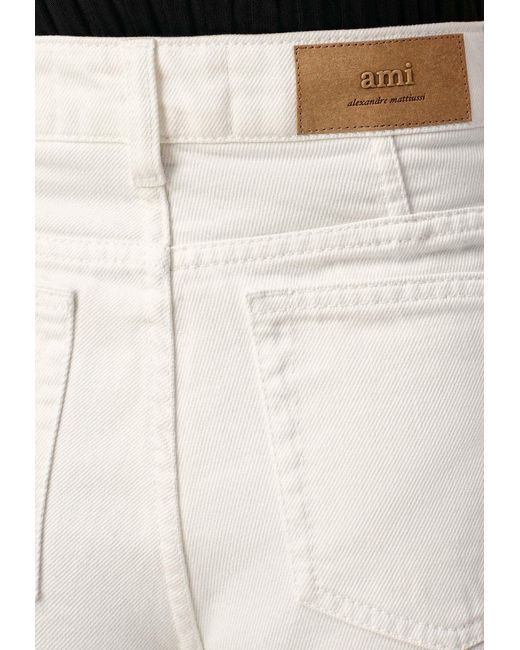 AMI White Logo Patch Mini Shorts
