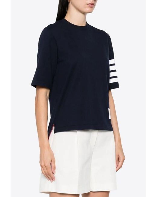 Thom Browne Blue 4-Bar Stripes T-Shirt