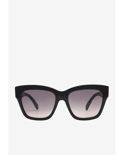 Céline Black Logo Square Sunglasses