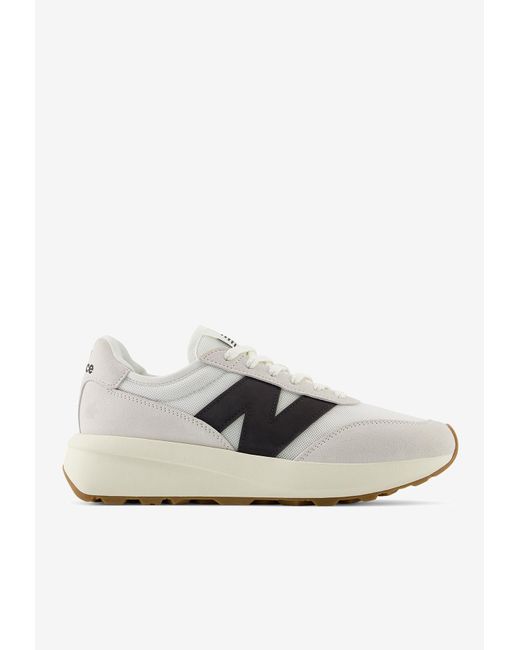 New Balance White 370 Low-Top Sneakers
