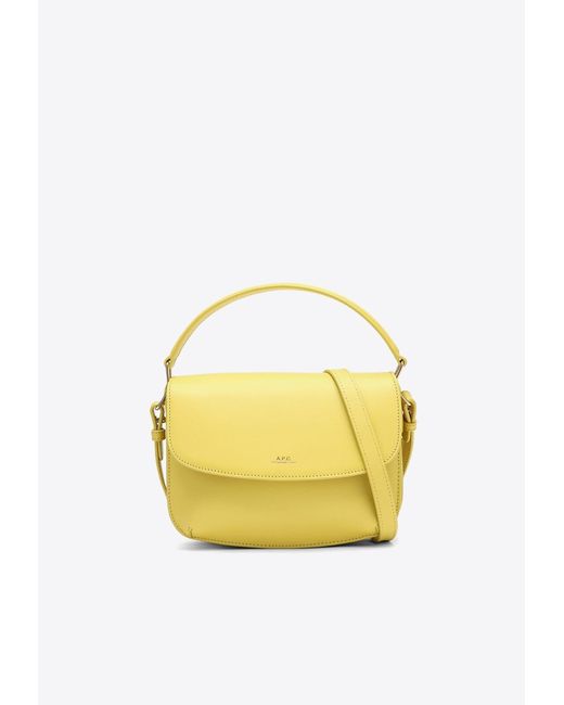 A.P.C. Yellow Mini Sarah Leather Crossbody Bag
