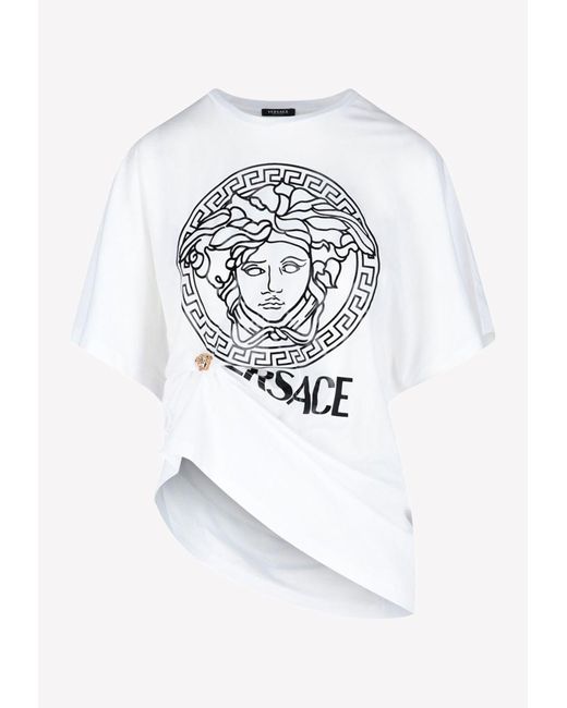 Versace Cotton Medusa Safety-pin T-shirt in White | Lyst Australia
