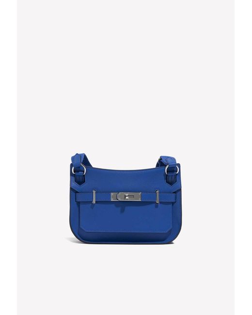 Hermès Mini Jypsiere In Blue De France Swift Leather With Palladium Hardware