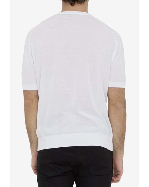 John Smedley White Kempton Basic T-Shirt for men
