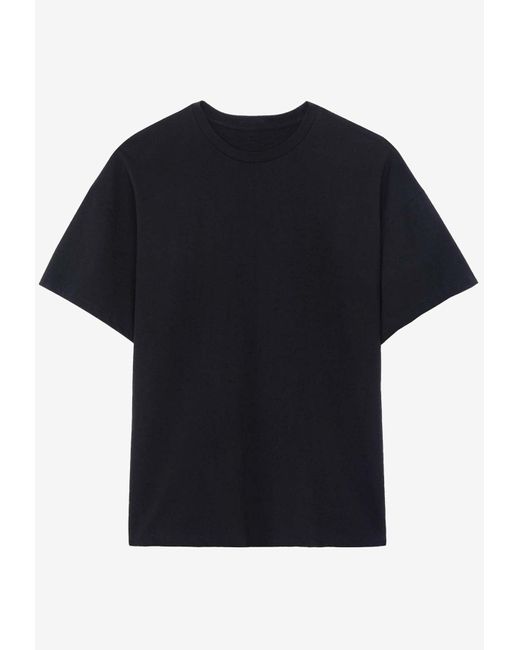 Frankie Shop Black Lenny Rib Knit T-Shirt