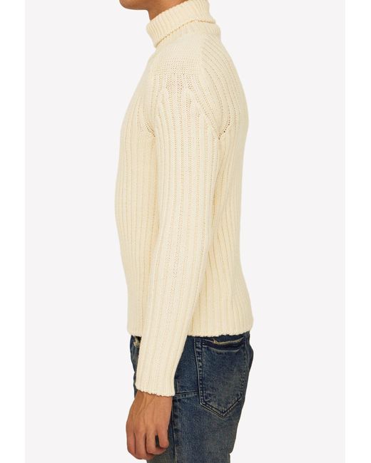 C P Company White Wool Sweater for men