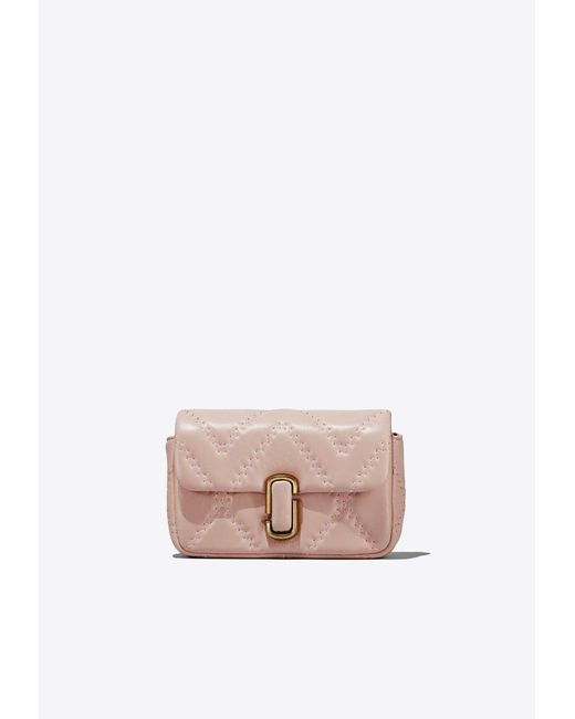 Marc Jacobs Pink The Mini Quilted J Marc Crossbody Bag