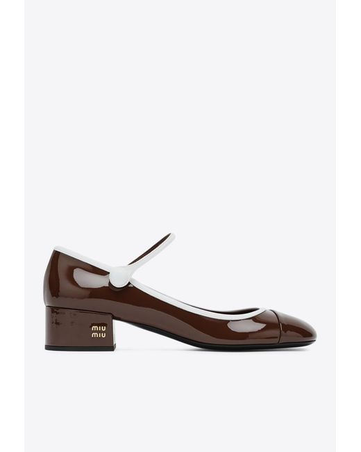 miu miu patent leather mary jane pumps