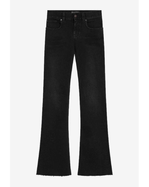 Balenciaga Black Logo Patch Boot-Cut Jeans