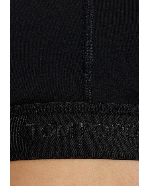 Tom Ford Black Logo Waistband Cropped Top