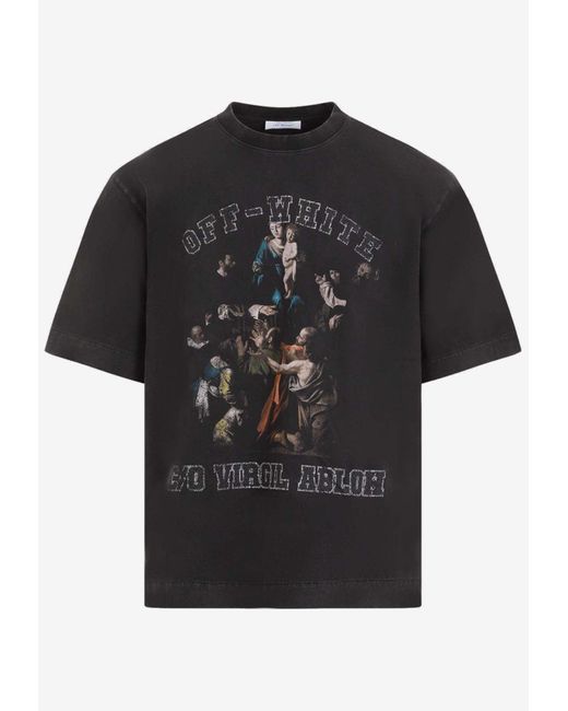 Off-White c/o Virgil Abloh Black Mary Skate Print T-Shirt for men