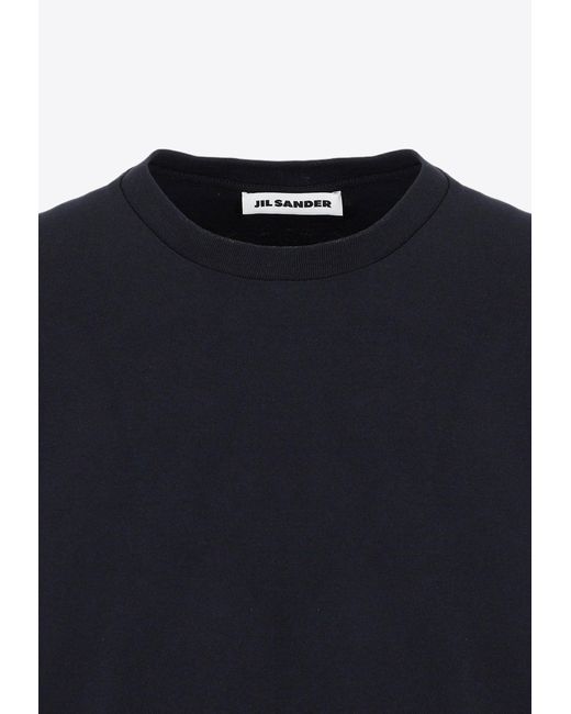 Jil Sander Black Short-Sleeved Solid T-Shirt for men