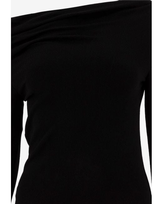 Givenchy Black Asymmetrical Draped Top