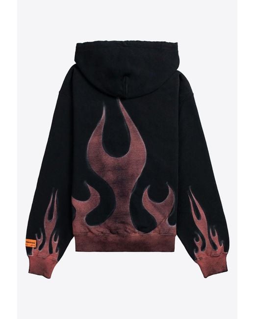 Heron Preston Heron Law Flames Hooded Sweatshirt in Black
