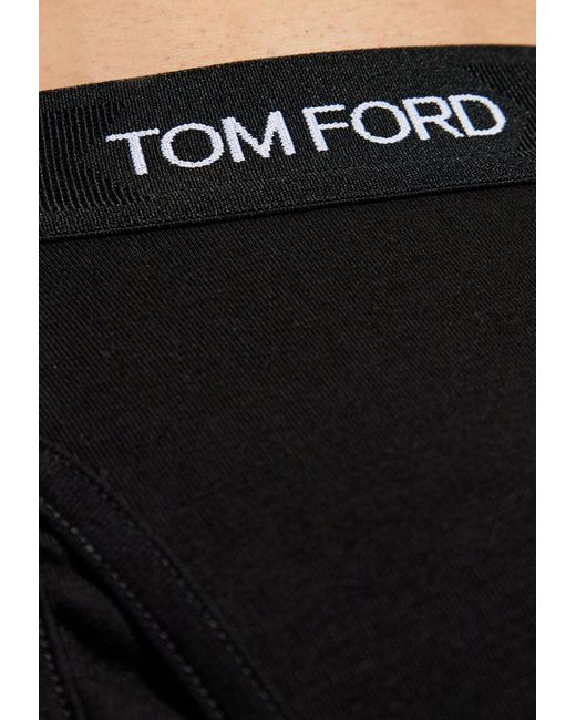 Tom Ford White Logo Waistband Briefs -Set Of 2 for men