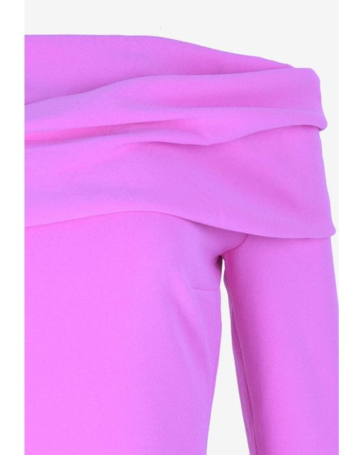 Solace London Pink Arden Off-Shoulder Maxi Dress