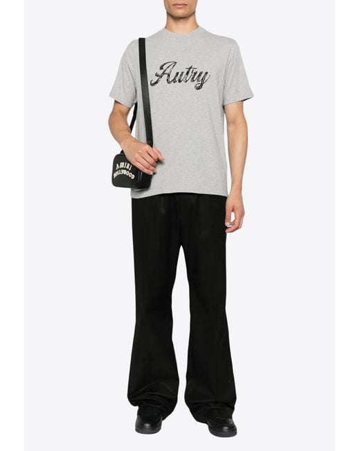 Autry White Script Logo Print T-Shirt for men