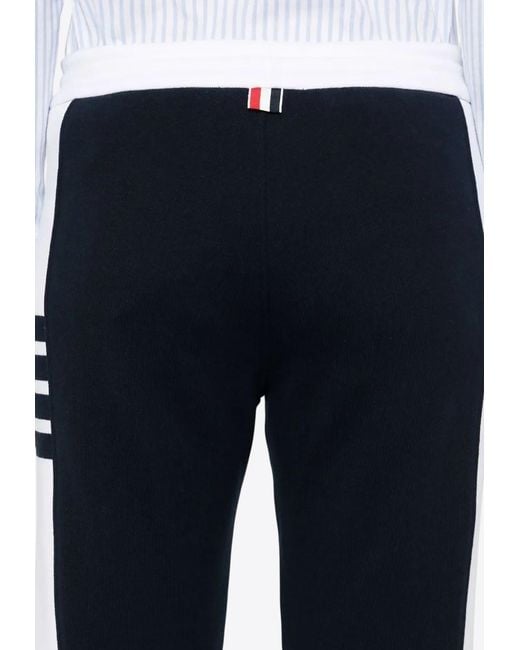 Thom Browne Blue Name Tag Patch Drawstring Track Pants for men