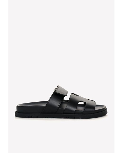 Hermès Black Chypre Sandals In Calfskin for men