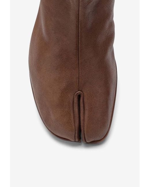 Maison Margiela Brown Tabi Leather Ankle Boots for men