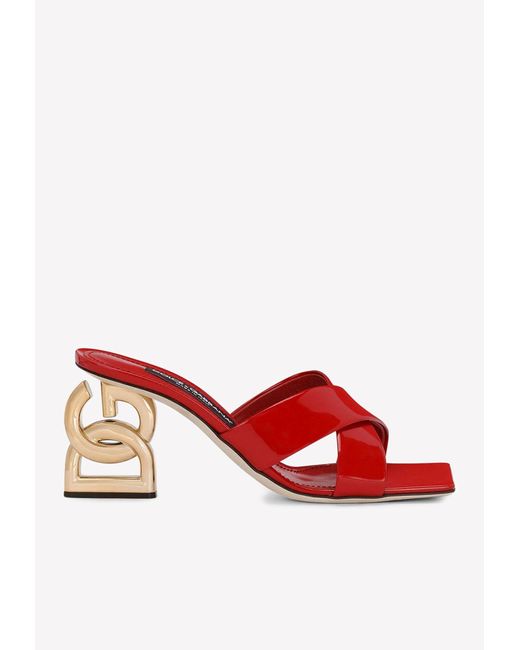 Dolce & Gabbana Patent Sandal in Red | Lyst