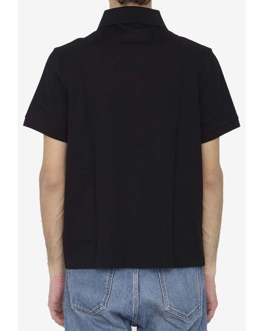 Saint Laurent Black Short-Sleeved Polo T-Shirt for men
