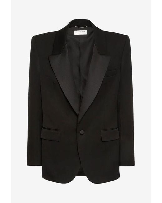Saint Laurent Black Tuxedo Wool Blazer for men