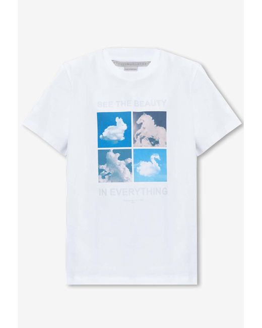 Stella McCartney Blue Graphic Print Crewneck T-Shirt