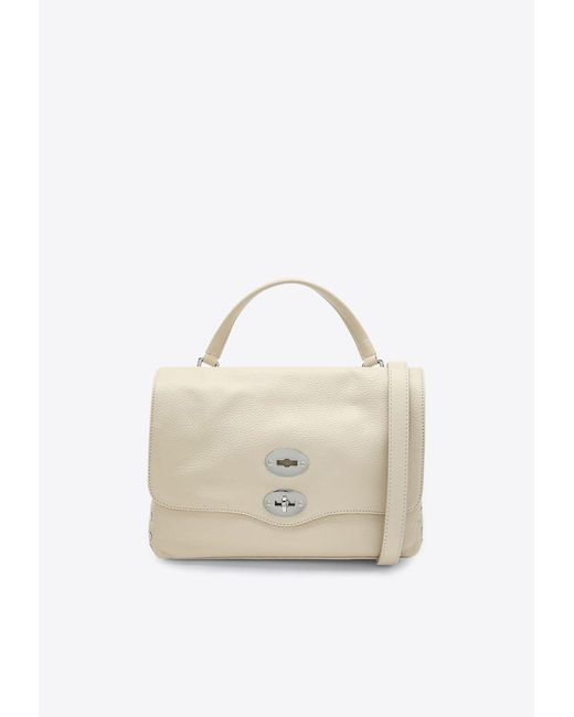 Zanellato White Small Postina Leather Top Handle Bag