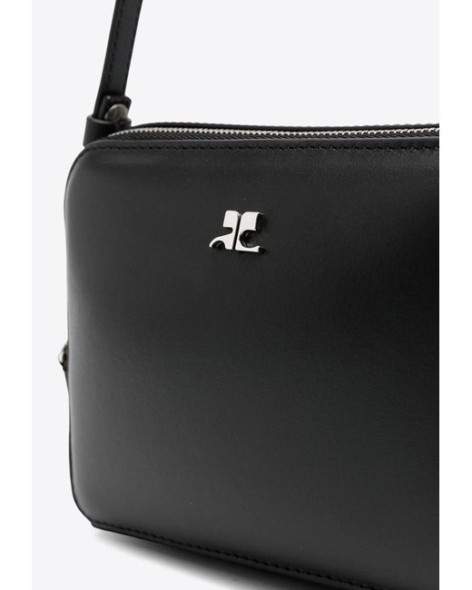 Courreges Black Cloud Calf Leather Shoulder Bag
