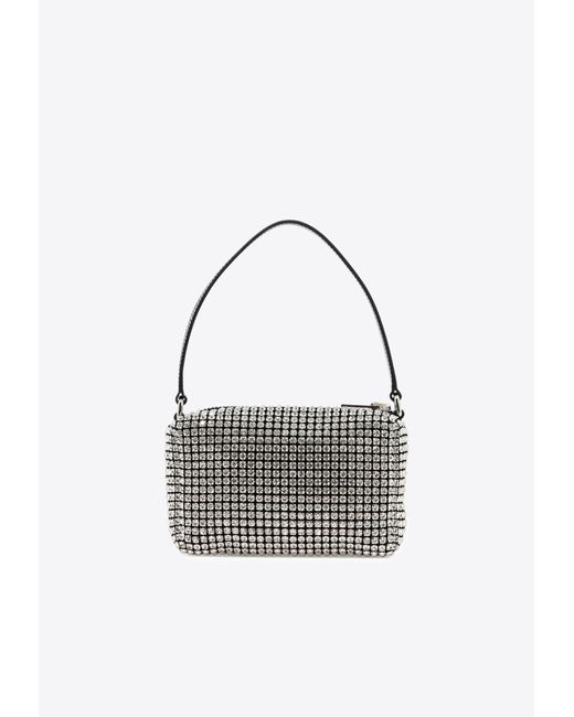 Alexander Wang White Medium Heiress Crystal Mesh Handbag
